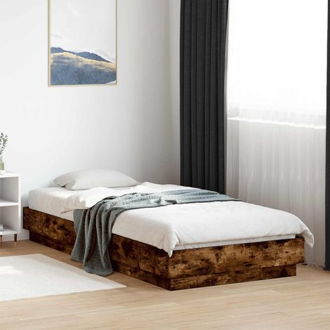 Estructura de cama de suelo Roble Ahumado 80 x 200 cm