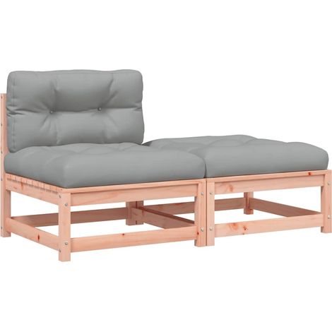 Maison Exclusive - Gartensofa ohne Armlehnen mit Kissen und Hocke (1/5)