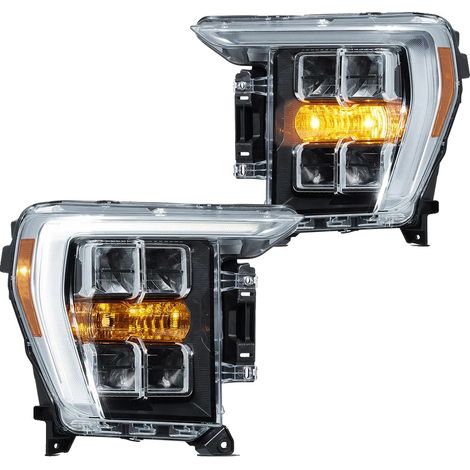 Conjunto de faros delanteros, rendimiento LED, fácil instalación, color ámbar. (1/2)