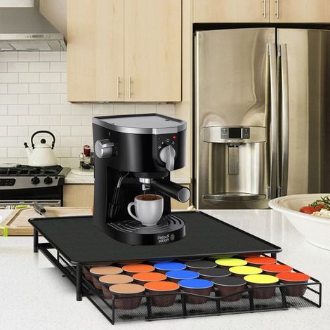 Porte Capsule, Porte Dosette de Café, Support de Capsule, Rangement Tiroir pour 36 Capsule de Café Dolce CUSTO, Noir (1/5)