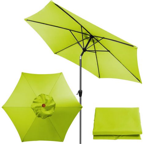 Rechange Toile de Parasol de Jardin 2 m / 2.7 m / 3 m Dessus de Parapluie de Remplacement pour 6 Bras, Housse de Rechange pour Parasol, pour Terrasse/Jardin/Piscine (Green,3M / 9.8Ft) (1/5)