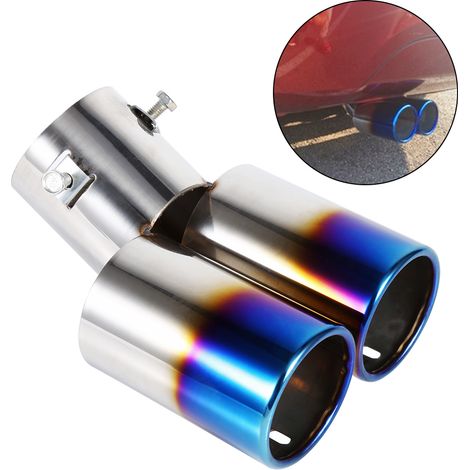 Tuyau d'échappement universel pour voiture, grand diamètre, en acier inoxydable bleui, fendu en deux. (1/5)