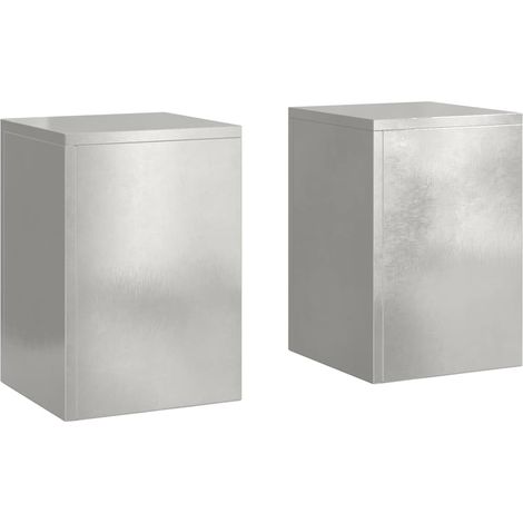 Maison Exclusive - Pflanzenständer 2 pcs Silber 24 x 24 x 35 cm E