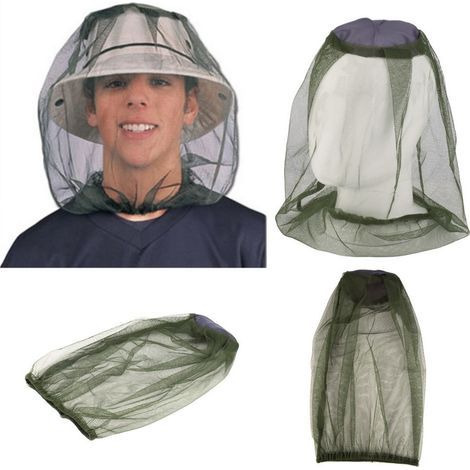 Outdoor-Abenteuer-Moskitonetzhut aus Kohlefaser (1 Stück) - Feinmaschige Insektenschutz-Gesichtsmaske, strapazierfähig und tragbar, geeignet zum Wandern, Gärtnern, Angeln und Camping (Grün)