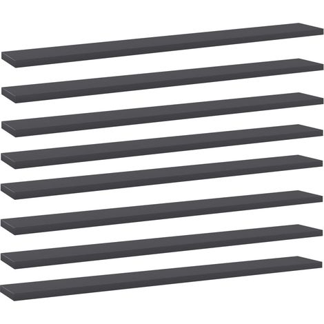 Panneaux de bibliothèque 8 pcs Gris 80x10x1,5 cm Aggloméré vidaXL