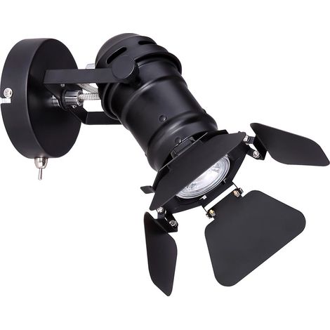 Applique sommeil chambre d'amis éclairage spot noir réglable dans un ensemble comprenant des ampoules LED (1/5)