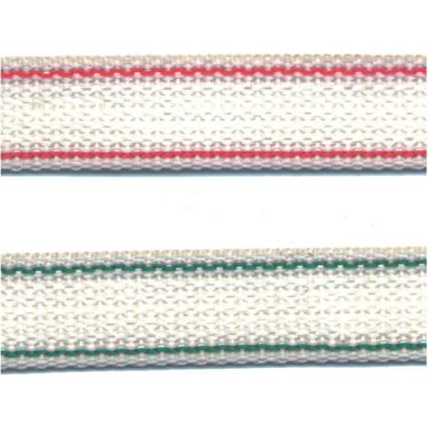 Cintino nylon rigato rosso e verde per avvolgibili - mt.50x mm.22h. in rotolo gr.23 per metro