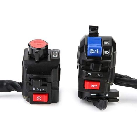 7/8 Zoll Universal-Scheinwerfer-Lenker-EIN/AUS-Schalter Motorrad-Lenker-Hupe Blinker Startschalter (1 Paar) (Schwarz) (1/5)