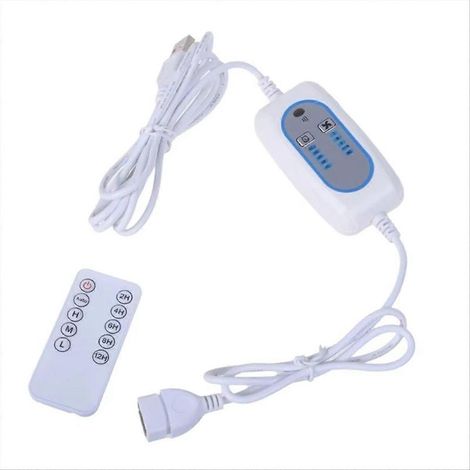 Câble de minuterie USB avec télécommande (2 à 12 heures), 4 vitesses réglables, rallonge pour ventilateur de plafond/bureau 5 V et lampe USB. (1/5)