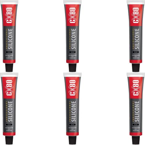 CX80 Silicona de alta temperatura negra - Masa de sellado 6x80ml (1/2)