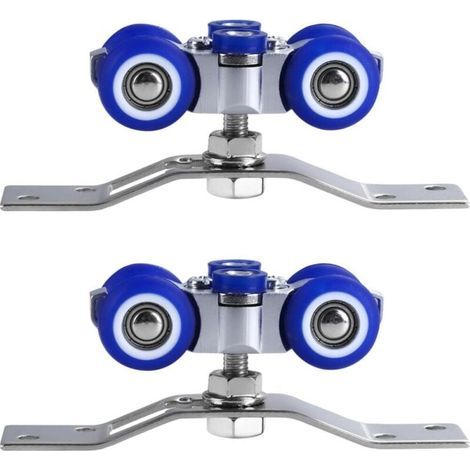 2 Pièces Galet Porte Coulissante, Roulette Porte Coulissante en Acier Inoxydable, Peut tourner à 360°, pour Porte Coulissante Simple, Porte Pliante, Porte Coulissante Multiple (1/4)