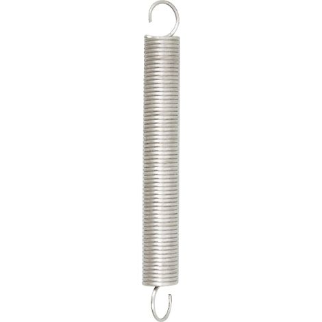 , Set de 1 Pièce de Ressort de Tension avec Crochets, Ressort en Acier Galvanisé, Ressort à Double Crochet, Ressort de Traction Spirale, Ø fil 2 mm - Longueur 140 mm