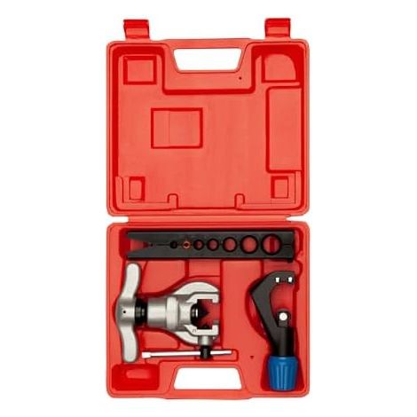 Bricolage Ensemble d'outils d'évasement Excentrique et Kit de Coupe-Tube pour 7 Tailles Matrices 3/16-3/4" Réfrigération HVAC 45 degrés Outils Coupe - (1/5)