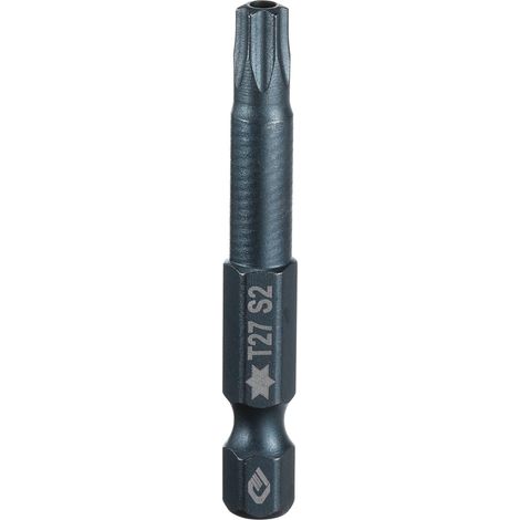 Embout de Tournevis Torx Magnétique, T27 1/4" Hex Tige Longueur 50mm Embout de Vissage Long Hexagonal en Acier S2 avec Trou pour Retirer les Vis de Fixation Outils (1/5)