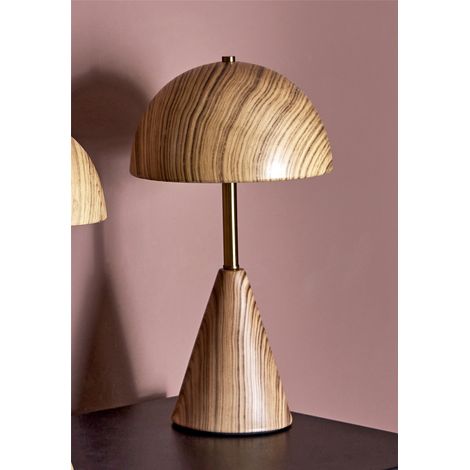 Lampe de table Vesta, couleur bois, 40 cm, 23 cm de large x 40 cm de haut (1/3)