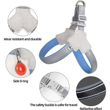 1 harnais anti-traction, maille réfléchissante, rembourré, réglable, pour chien et chiot (1/5)
