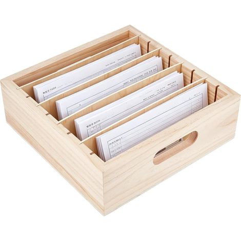 Bac Postal 30x30cm en Bambou, Organisateur de Courrier Carré avec 4 Supports Bac à Documents de Bureau pour Tri Professionnel du Courrier, Blanc Navajo (1/5)