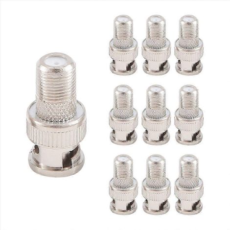 Connecteur de câble coaxial BNC mâle vers F femelle pour caméras de vidéosurveillance (10 pièces par paquet) (1/5)