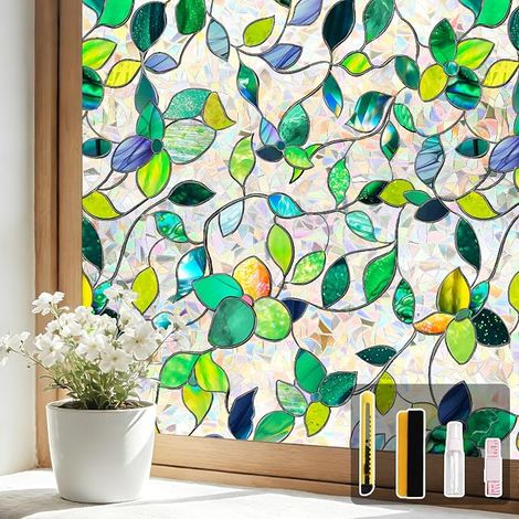 FINNEZ Sichtschutzfolie – Statisch haftende Fensterfolie, Verdunkelungsfolie, elektrostatisch haftende Dekorfolie für Küche, Schlafzimmer, Badezimmer, Lila, 44,5 x 200 cm (1/5)