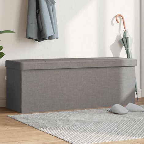 vidaXL Banc de rangement pliable gris clair faux lin (1/5)