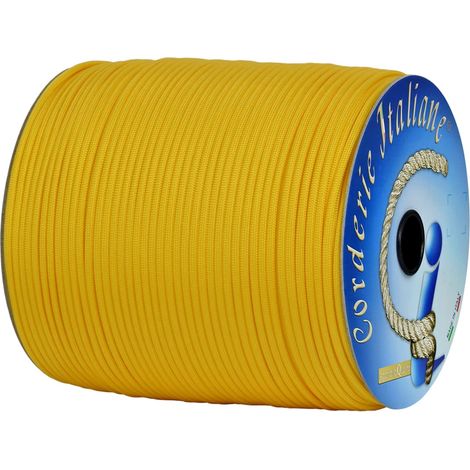 Paracord 550 Type III Basic, giallo 4 mm - 50 mt, anima 7 fili, 100% Made in Italy 006078845 Corderie Italiane (1/5)
