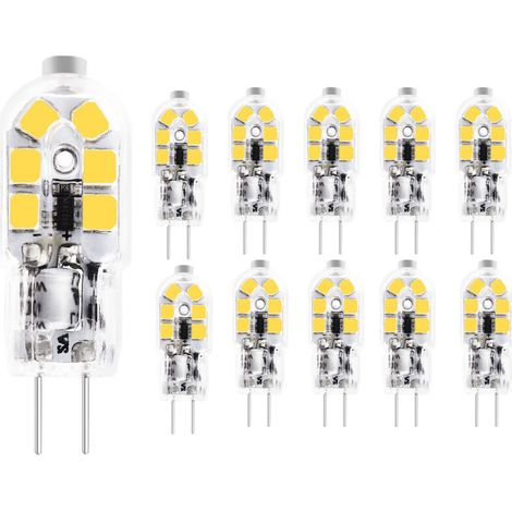 Ampoule LED G4 3W, équivalent à une lampe halogène 20W, ampoules LED 12V AC/DC, 200LM blanc froid 6000K, sans scintillement, non dimmable, lot de 10 (1/5)