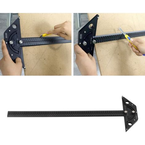 règle de traçage pour le travail du bois, règle à trous, règle en T en alliage d'aluminium (1/5)
