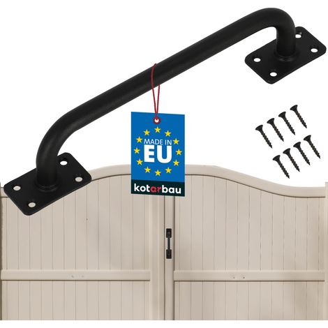 KOTARBAU® Poignée de Porte de Jardin - Poignée de Porte Extérieure 245 mm - Poignee Porte Coulissante - Acier Thermolaqué - Noir (1/4)