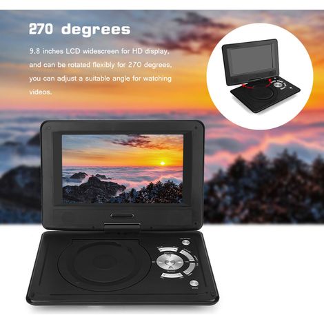 Lecteur DVD HD portable avec écran LCD, lecteur TV de voiture, radio FM et manette de jeu (prise US). (1/5)