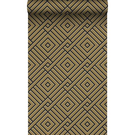papier peint motif graphique 3D or et noir - Origin Wallcoverings (1/5)