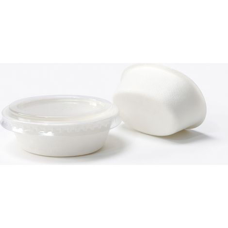 Bol jetable blanc renforcé 260 ml avec couvercle plat en PET