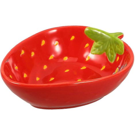 Bol à dessert en céramique à motif fraise, bol de service résistant pour salades de fruits, amuse-gueules et accompagnements. (1/3)