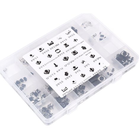 250-teiliges Taktil-Druckschalter-Mikrokombinationsset mit 25 Werten, verpackter Tastenschalter für Fernseh- und Audiogeräte (1/5)