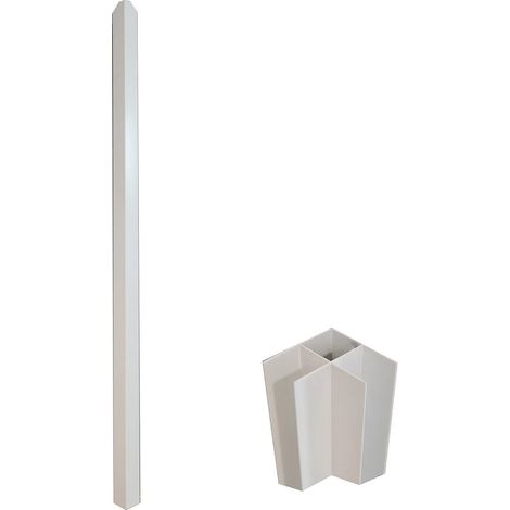 Palo d'angolo per vetrata atelier 130 cm in Alluminio termolaccato Bianco - BAYVIEW