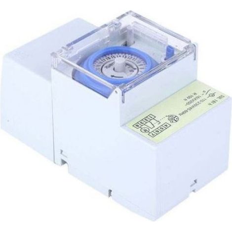 Minuterie Mécanique SUL181h - Quartz 24 heures 16A 110 230VAC - Chauffage éclairage arrosage - Modulaire interrupteur relais (1/5)