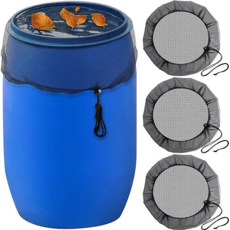 Kit de 3 Grilles de Protection pour Récupérateur d'Eau de Pluie, Diamètre 99,1 cm, Couvercle avec Cordon de Serrage, Empêche les Débris d'Entrer dans le Fût (1/4)