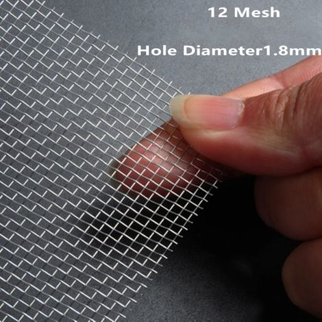 (12 Mesh 1800Micron-40cmx1.2meter)All Size 304 Stainless Steel Filter Wire Mesh Woven Wire Sieve Plate Screen Mesh (1/4)