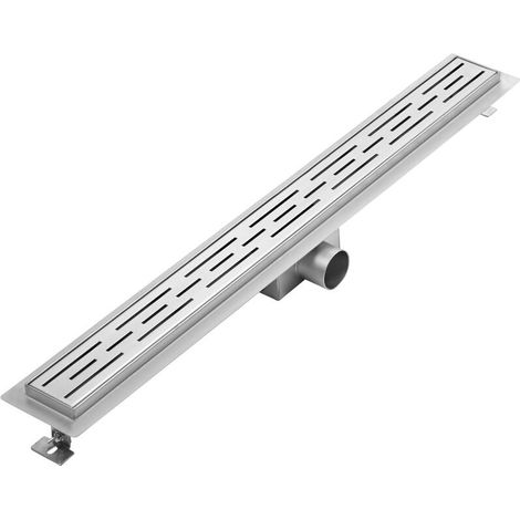 Milano Linear Brushed Stainless Steel Shower Drain with Grate - 800mm (Chrome)