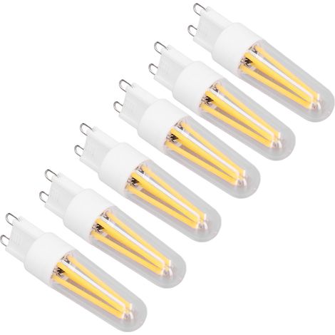 10 Ampoules LED G9 3W 200LM, Filament Longue Durée pour Lustre, Plafonnier, Lampe de Table, Blanc Chaud 220V