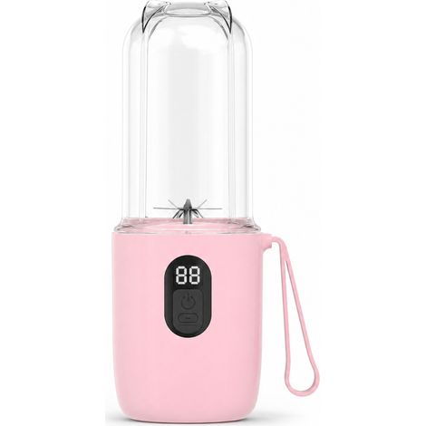 Blender Portable Rechargeable Rose, 16 Lames, Écran Numérique, Batterie 1500 mAh, Charge USB-C (1/5)