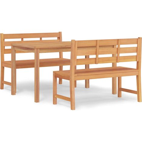 Maison Exclusive - 3-tlg. Garten-Essgruppe Massivholz Teak