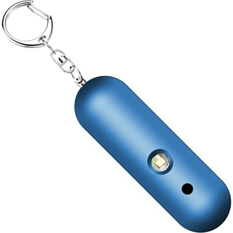 Porte-clés Alarme de sécurité personnelle à double avertisseur sonore puissant, étanche, portable, avec lumière stroboscopique LED bleue, pour femmes et enfants (1/5)