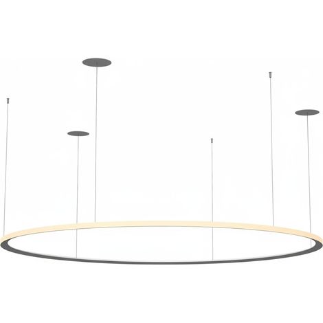 LEDS C4 Circular Plafonnier suspendu LED intégré encastré de 204 cm, blanc, 129 W, 2700 K, avec variateur Dali