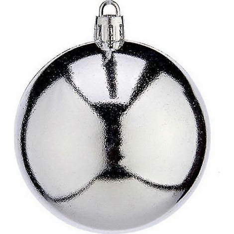 Boules de Noël en plastique argenté, 7 cm, lot de 12.