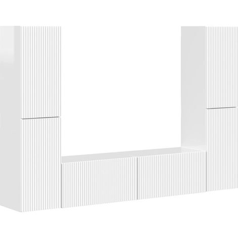 Maison Exclusive - TV-Schrankset 6 pcs Hochglanz Weiß Holzwerksto
