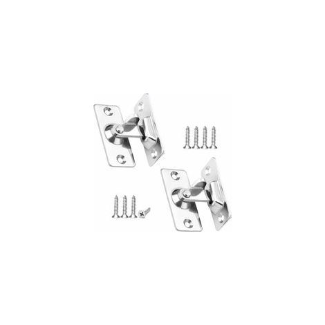 Loquet de porte à angle droit (90°), 2 pièces, en acier inoxydable, pour portes coulissantes/poussantes