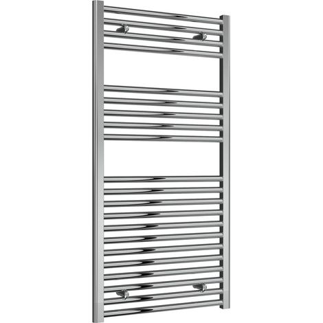Reina Diva Chrome Electric Towel Rail 1200mm High x 600mm Wide (+ Chrome Thermostatic Touch Element) (1/5)