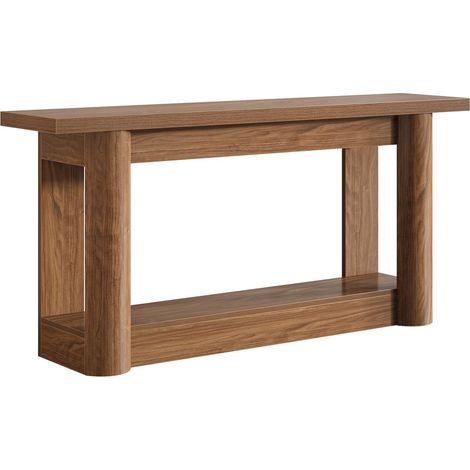 160cm Long Console Table with 2-Tier Storage, Slim Hallway Table for Entryway & Living Room