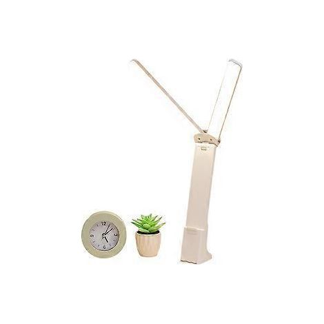 LED-Doppelkopf-Schreibtischlampe mit großem Leuchtradius für Homeoffice, tragbare, kleine, batteriebetriebene, wiederaufladbare Lampe für Kinder, zum Lesen, Lernen und fürs Schlafzimmer. (1/5)