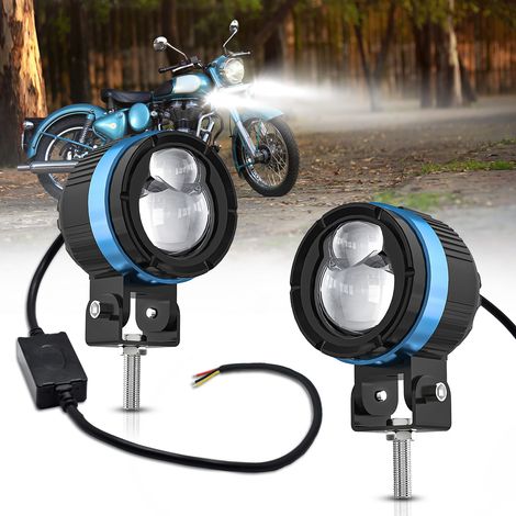 Phares antibrouillard LED pour moto 90 W, blanc et ambre, 4 modes d'éclairage, projecteurs LED, remplacement pour Jeep, moto, tracteur, camion, VTT, UTV, SUV, bateau (lot de 2)